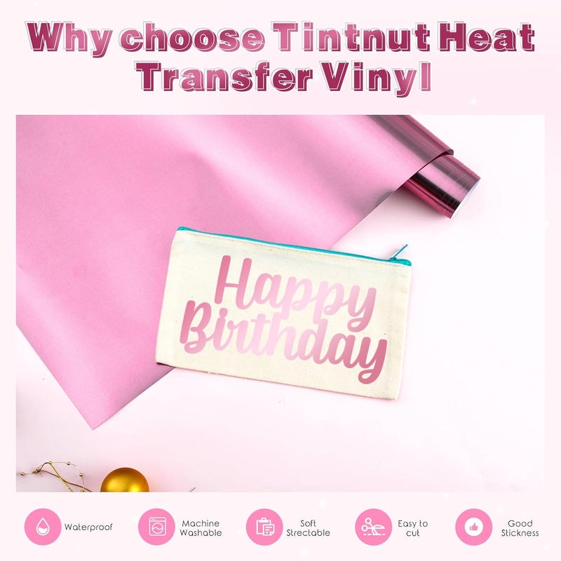 Tintnut Metallic Heat Transfer Vinyl Roll Lavender Chrome HTV - 12"x 6 ft Foil Holographic Iron On Vinyl for DIY T-Shirts Handbags Hats Crafts - Image 3